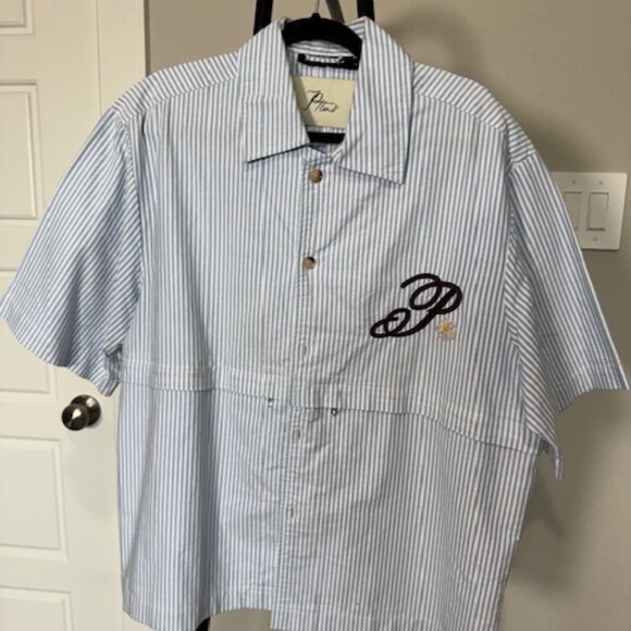 Pttrn Plaid Paris Striped Short-Sleeve Button-Up Shir - Picture 1 of 4